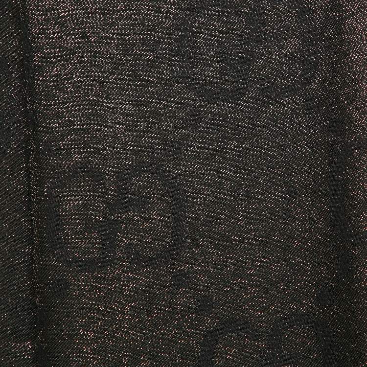 مملوكة مسبقًا Gucci Metallic Black GG Wool Blend Scarf