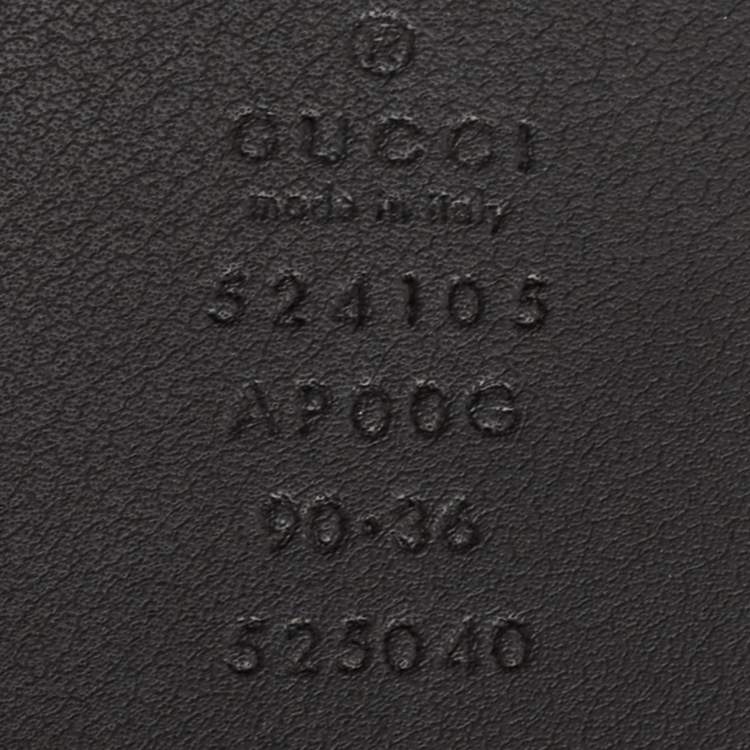 Pre Owned Gucci Black Leather Torchon Double G Buckle Belt 90 CM