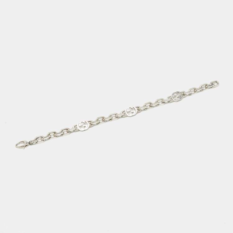 Pre Owned Gucci GG Sterling Silver Bracelet