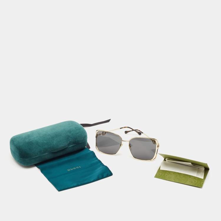 Pre Owned Gucci Black/Gold GG1020S Square Sunglasses