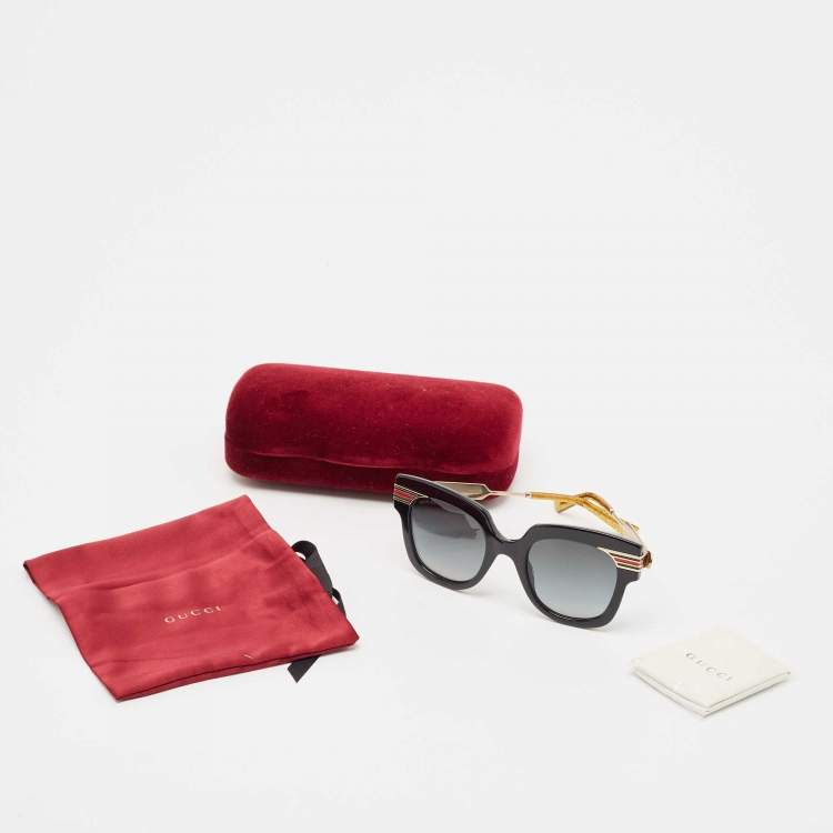Pre Owned Gucci Black Gradient GG0281S Square Sunglasses