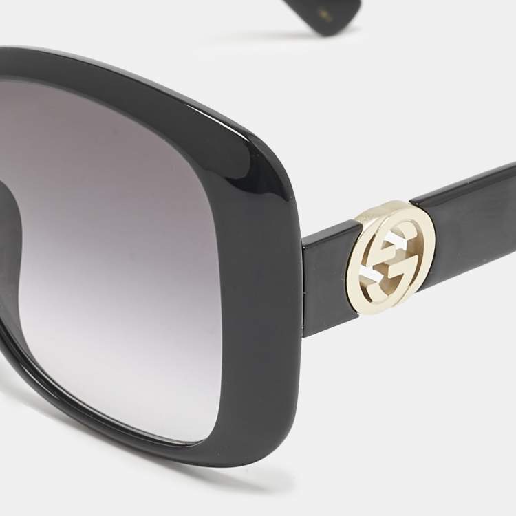Pre Owned Gucci Black Gradient GG1029SA Oversized Sunglasses