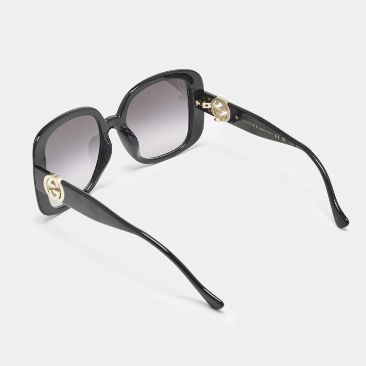 Pre Owned Gucci Black Gradient GG1029SA Oversized Sunglasses