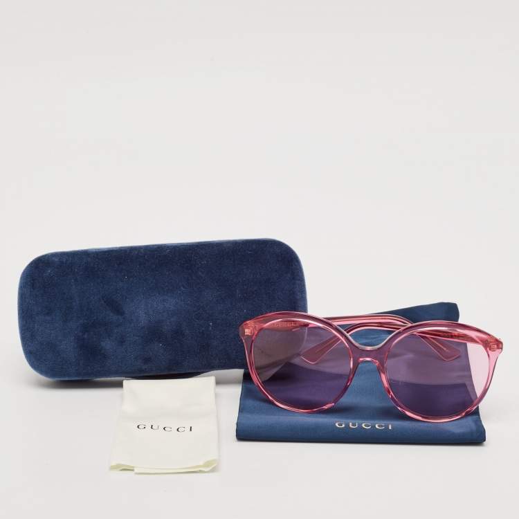 Pre Owned Gucci Pink GG0257S Frame Oversized Sunglasses