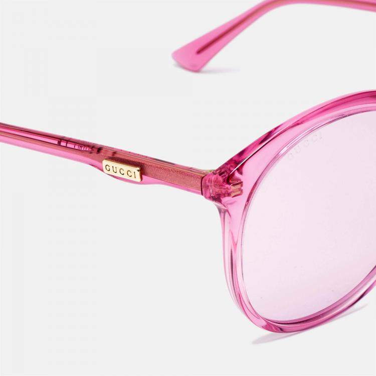 Pre Owned Gucci Pink GG0257S Frame Oversized Sunglasses