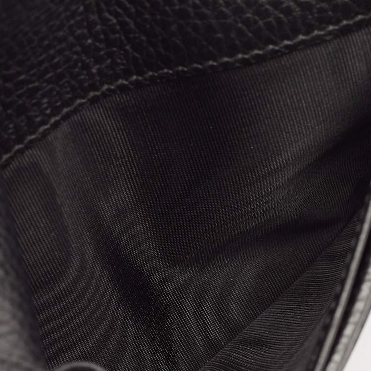 Pre Owned Gucci Black Leather GG Marmont Passport Holder