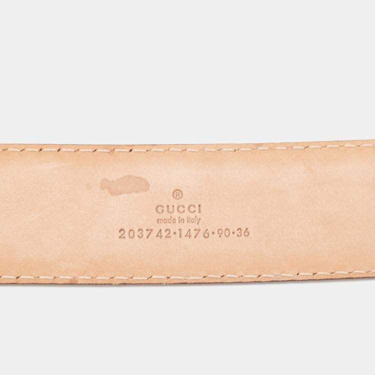 Pre Owned Gucci Brown Guccissima Leather G Buckle Belt 90CM