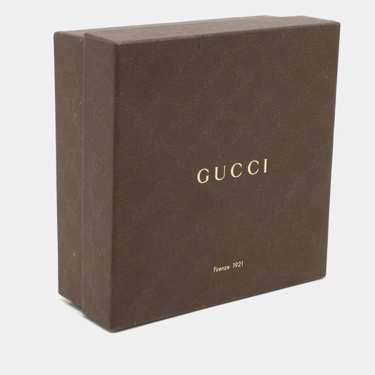 Pre Owned Gucci Beige/Navy Blue GG Supreme Canvas GG Buckle Belt 85CM