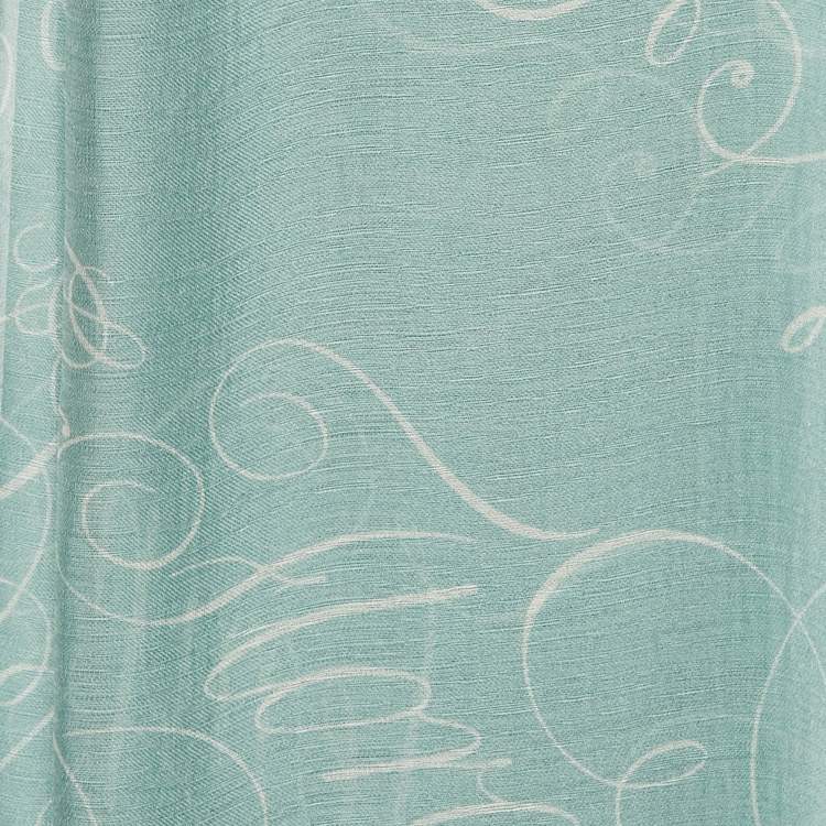 Pre Owned Gucci Blue Printed Silk Square Scarf 