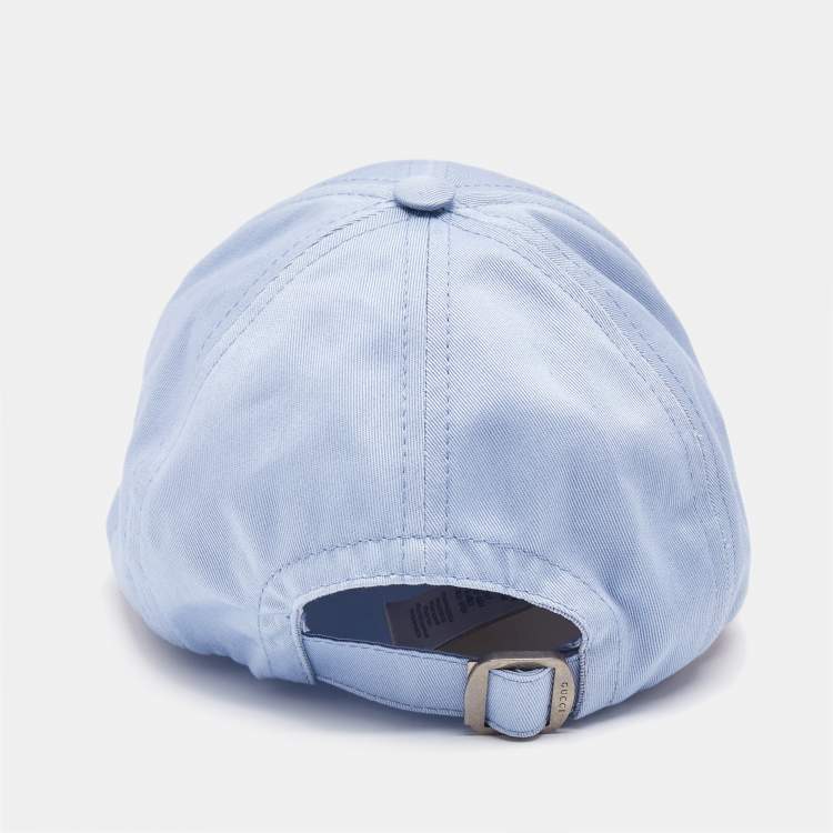 Pre Owned Gucci Ligi Blue Logo Embroidered Cotton Baseball Cap XS (56 cm)