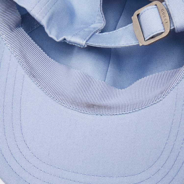 Pre Owned Gucci Ligi Blue Logo Embroidered Cotton Baseball Cap XS (56 cm)