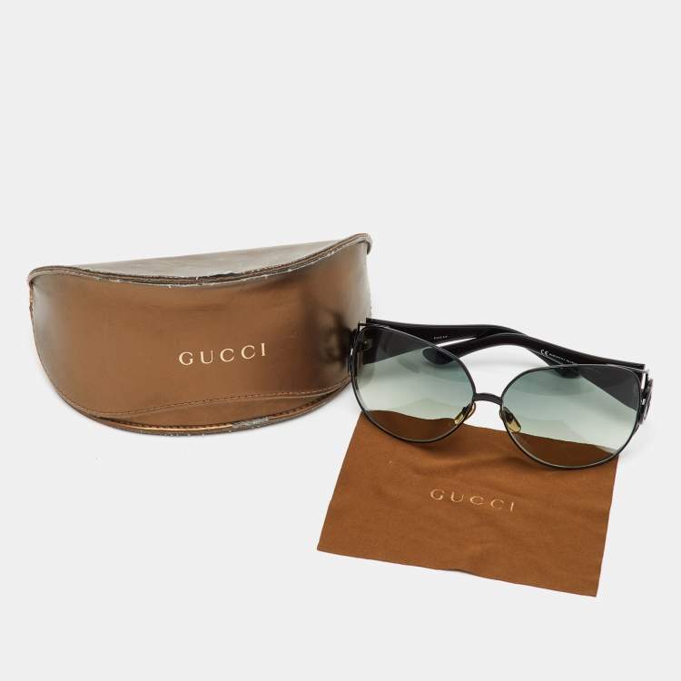 Pre Owned Gucci Black/Green Gradient GG2794/S Butterfly Sunglasses