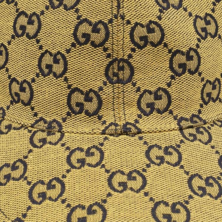 Pre Owned Gucci Yellow GG Canvas Baseball Cap S