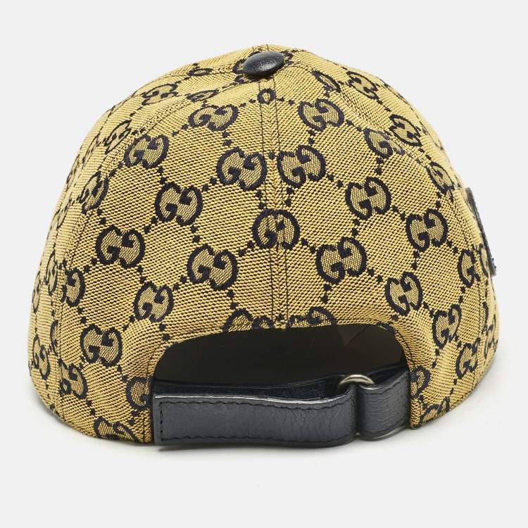 Pre Owned Gucci Yellow GG Canvas Baseball Cap S