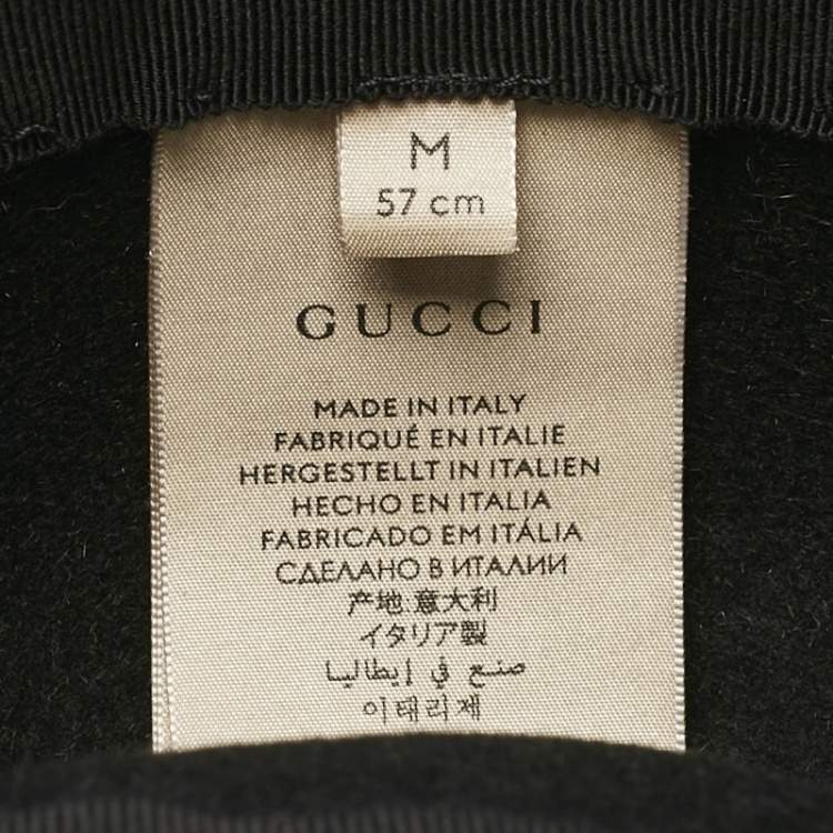 Pre Owned Gucci Black Rabbit Felt GG Bucket Hat M