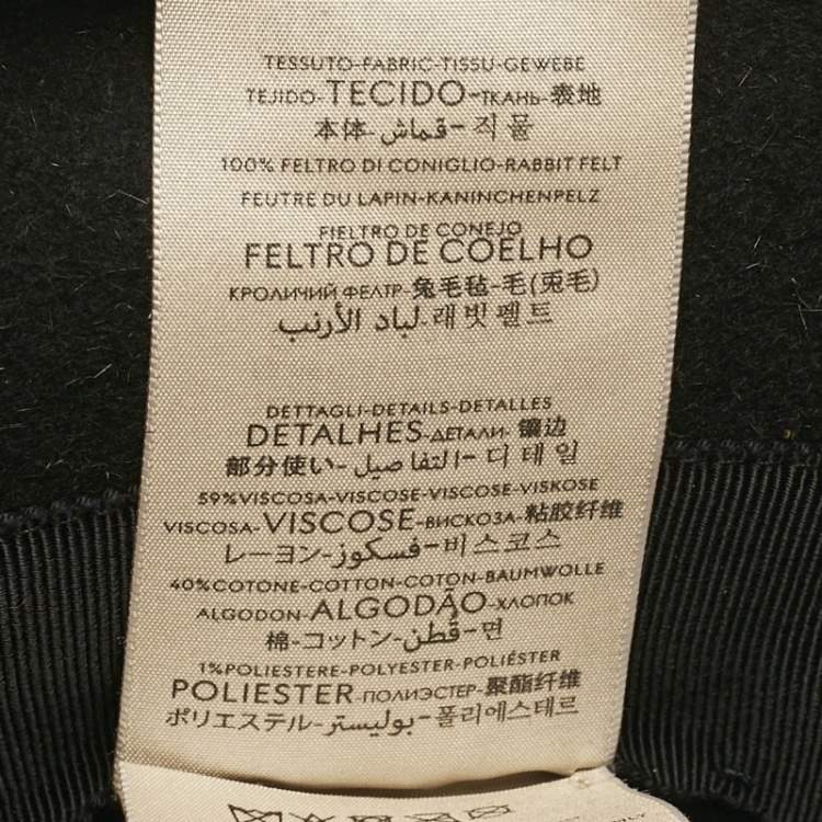 Pre Owned Gucci Black Rabbit Felt GG Bucket Hat M