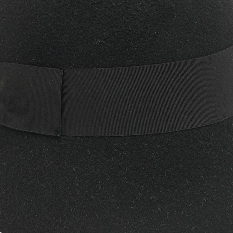 Pre Owned Gucci Black Rabbit Felt GG Bucket Hat M