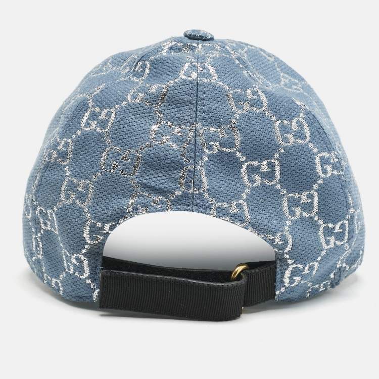 Pre Owned Gucci Blue GG Lamé Baseball Cap S