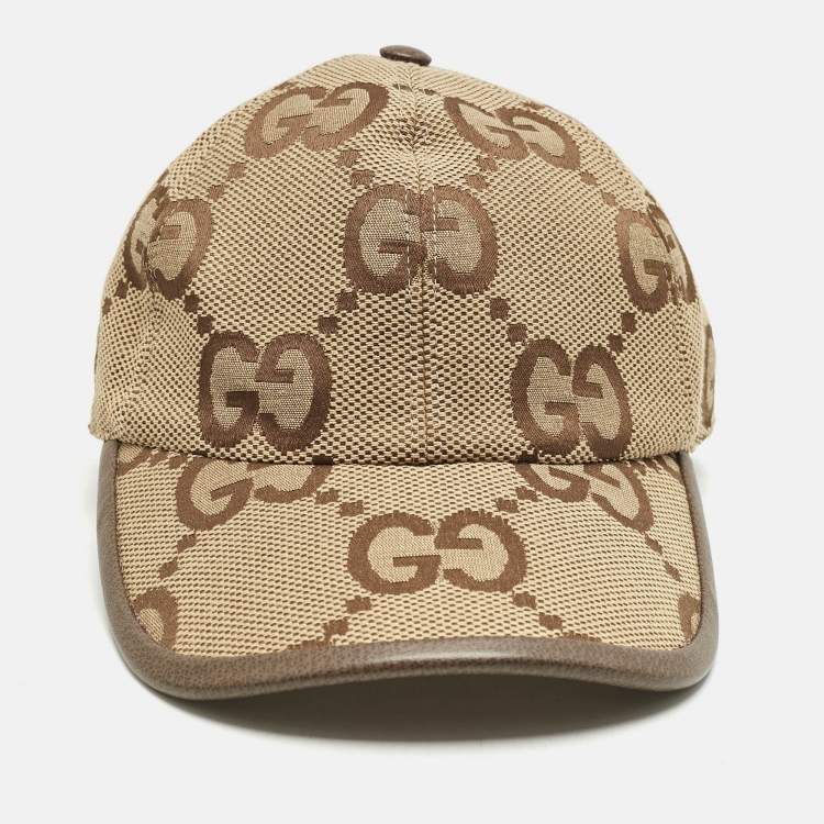 Pre Owned Gucci Beige Maxi GG Canvas Baseball Cap S