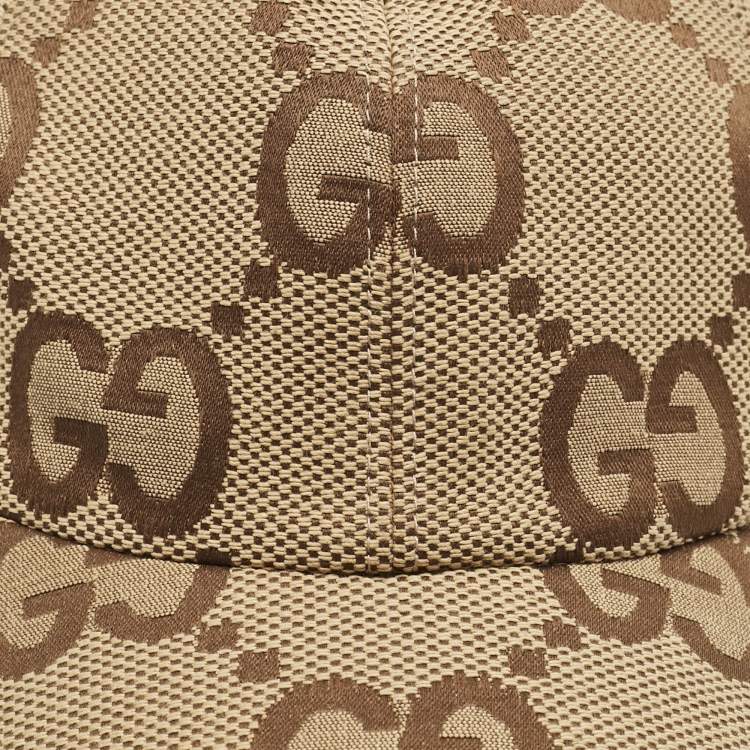 Pre Owned Gucci Beige Maxi GG Canvas Baseball Cap S