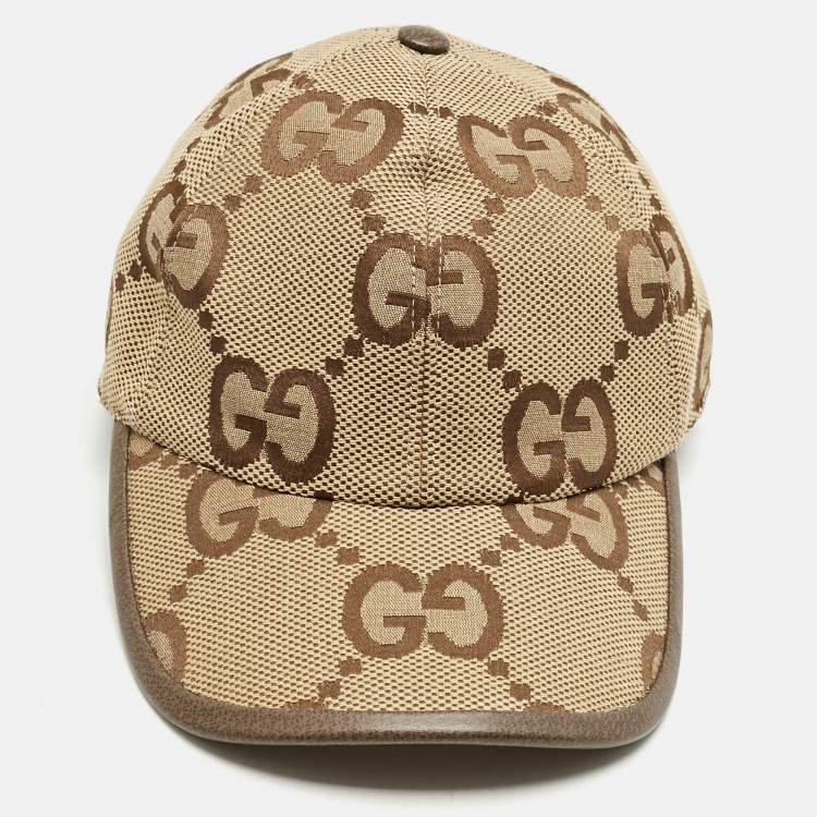 Pre Owned Gucci Beige Maxi GG Canvas Baseball Cap S