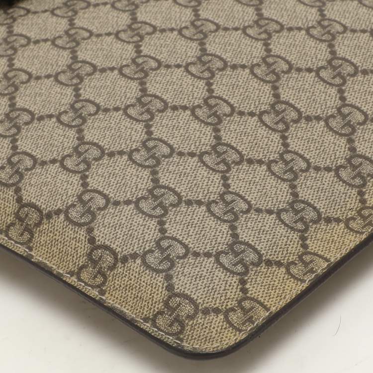 مملوكة مسبقًا Gucci Beige/Ebony GG Coated Canvas iPad Case