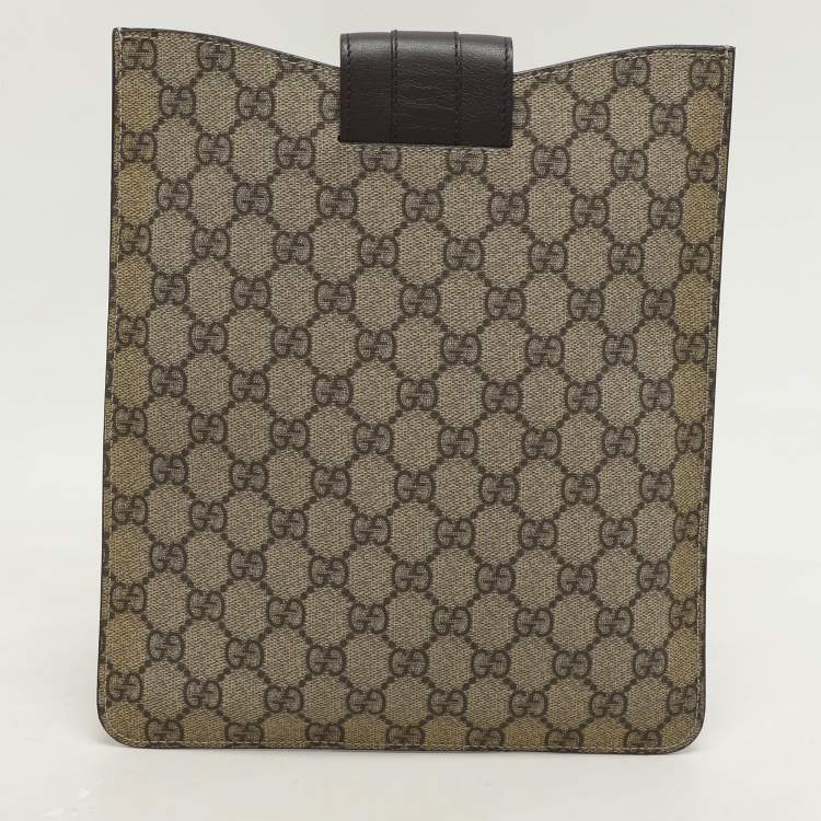 مملوكة مسبقًا Gucci Beige/Ebony GG Coated Canvas iPad Case