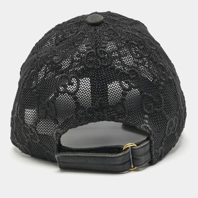 Pre Owned Gucci Black GG Mesh Baseball Cap S
