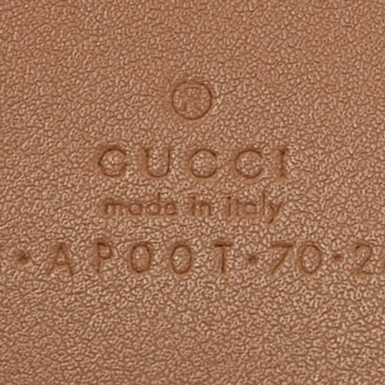 Pre Owned Gucci Tan Leather GG Marmont Buckle Belt 70 CM