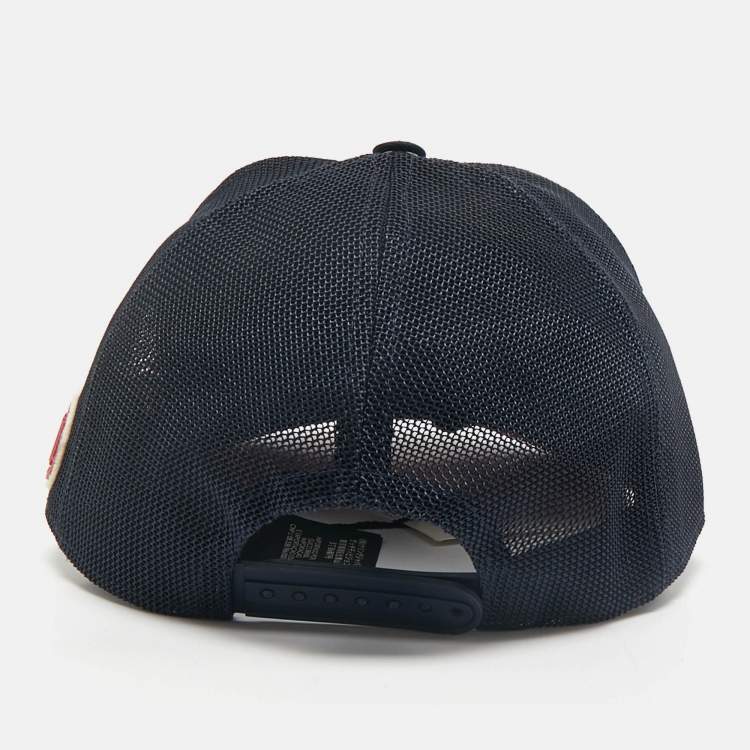 Pre Owned Gucci x NY Yankees Navy Blue GG Floral Applique Baseball Cap M