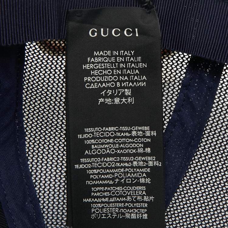 Pre Owned Gucci x NY Yankees Navy Blue GG Floral Applique Baseball Cap M