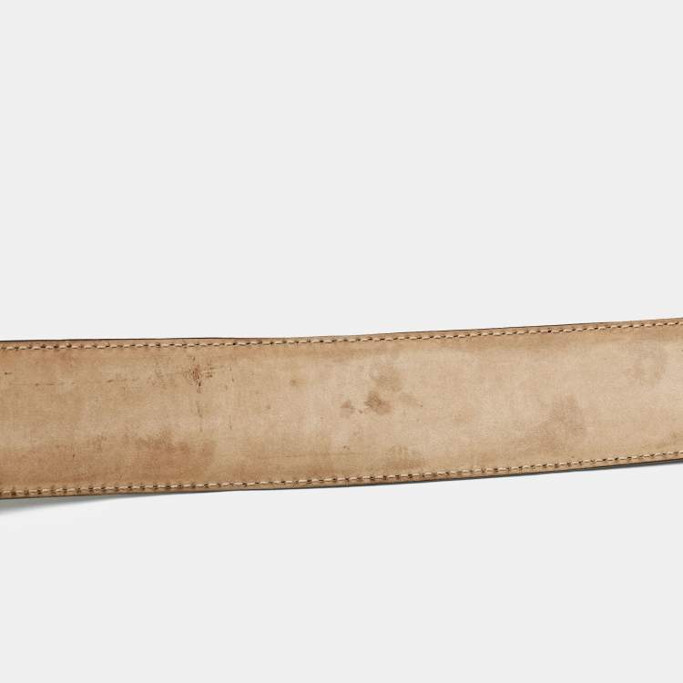 Pre Owned Gucci Black Microguccissima Leather Buckle Belt 80CM