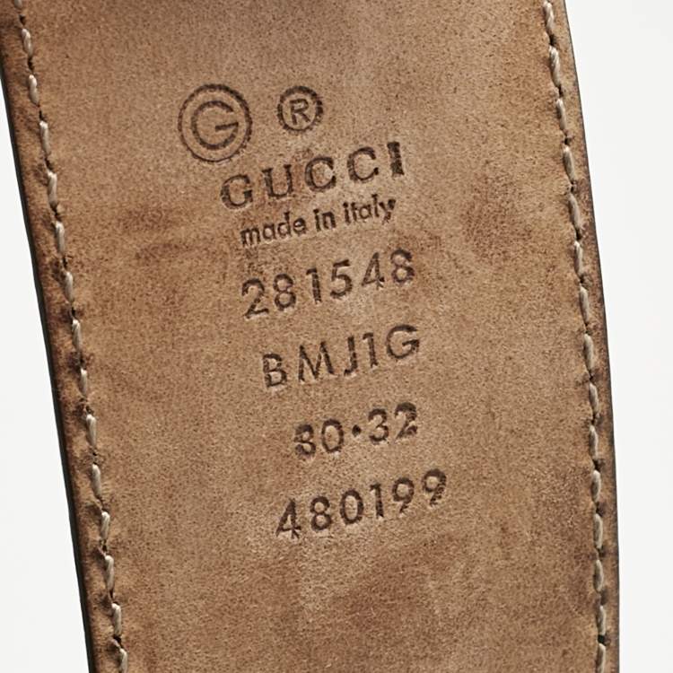 Pre Owned Gucci Black Microguccissima Leather Buckle Belt 80CM