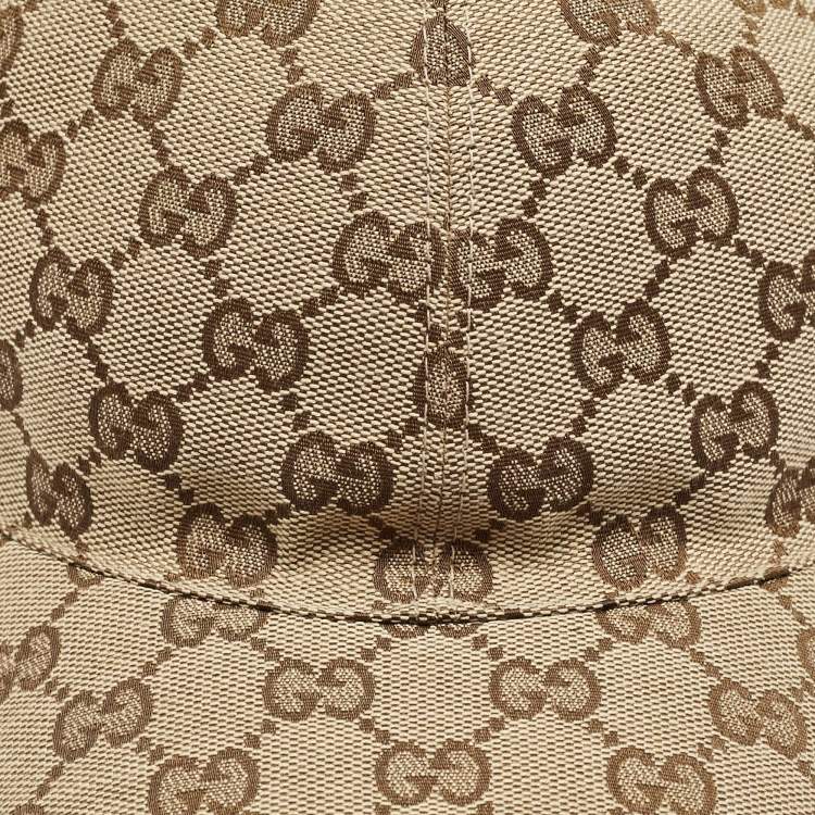 Pre Owned Gucci Beige GG Canvas Baseball Cap M