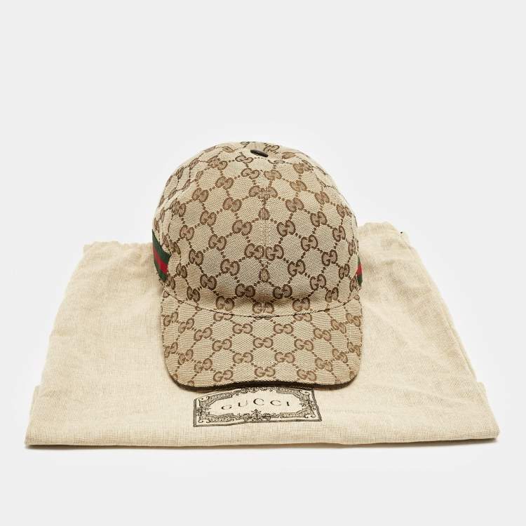 Pre Owned Gucci Beige GG Canvas Baseball Cap M