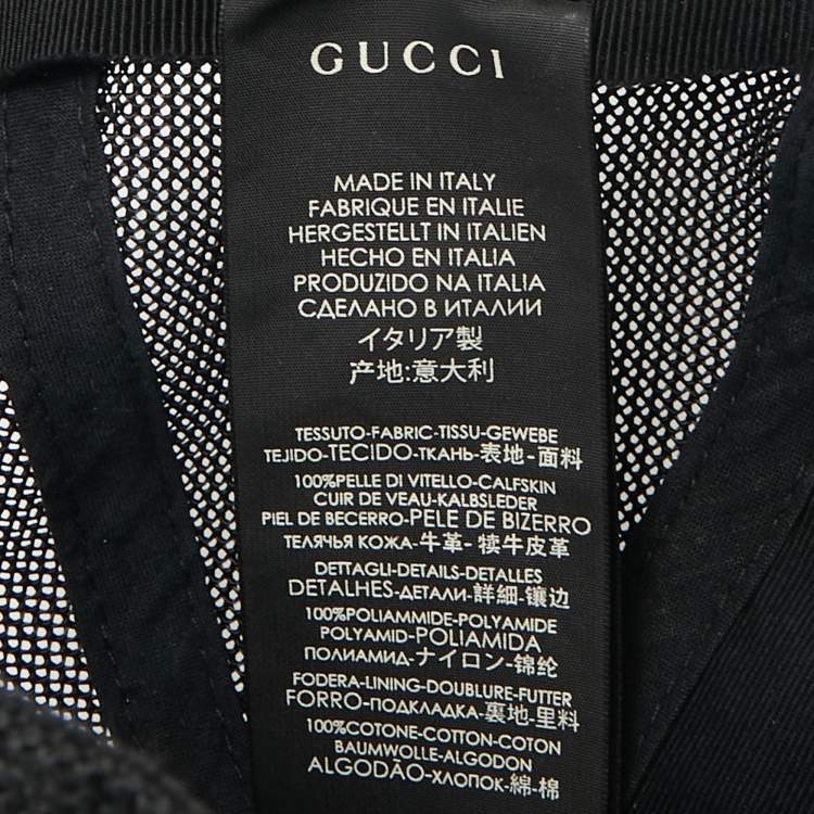 Pre Owned Gucci Black Vintage Logo Leather and Mesh Baseball Cap S