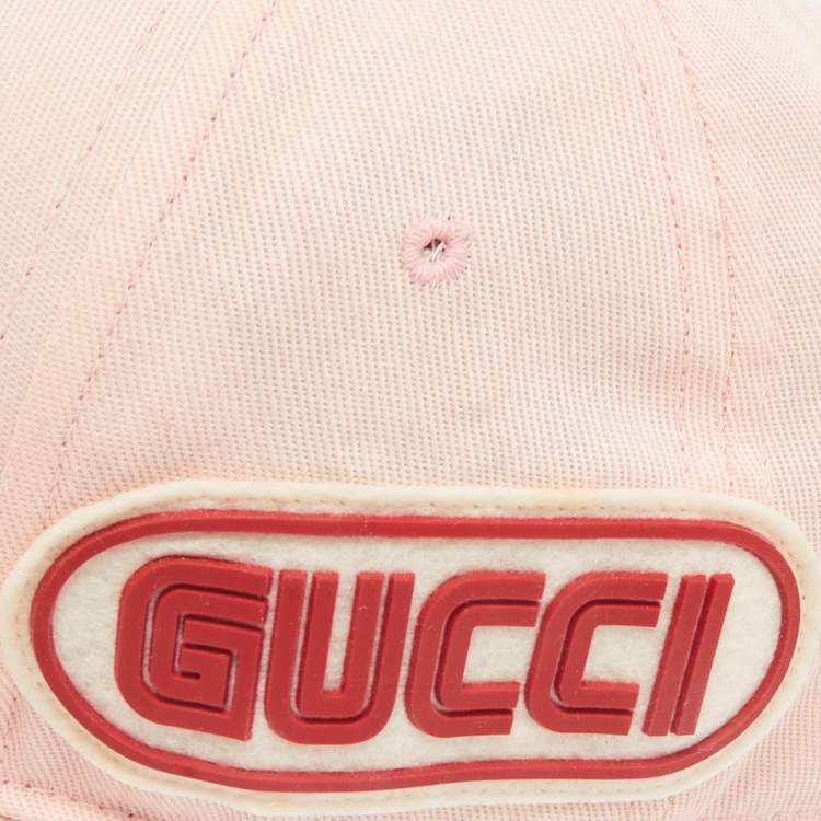 Pre Owned Gucci x NY Yankees Pink Cotton Drill Patch Detail Baseball Cap M