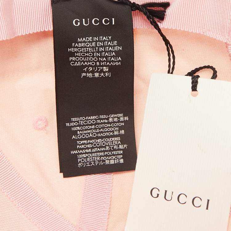 Pre Owned Gucci x NY Yankees Pink Cotton Drill Patch Detail Baseball Cap M