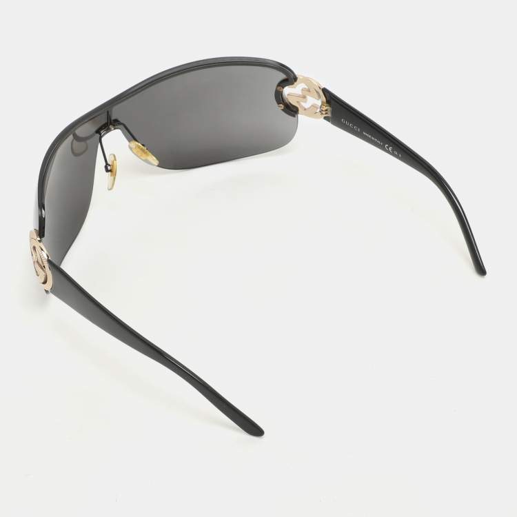 Pre Owned Gucci Black GG 2890/S Shield Sunglasses