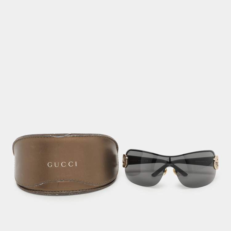 Pre Owned Gucci Black GG 2890/S Shield Sunglasses