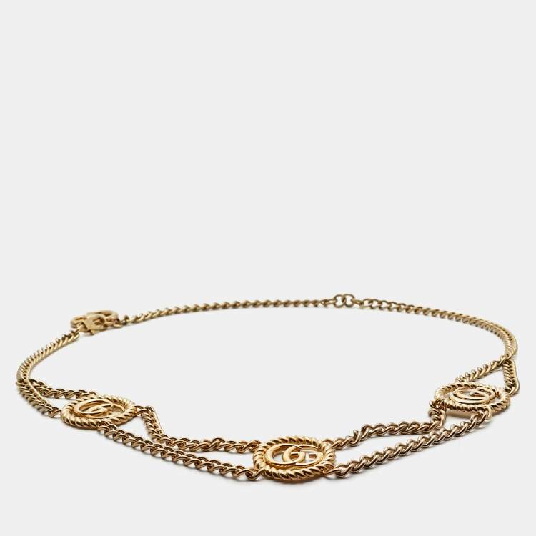 مملوكة مسبقًا Gucci GG Gold Tone Belt