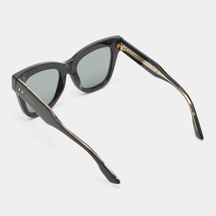 Pre Owned Gucci Black/Gold GG1082S Square Sunglasses