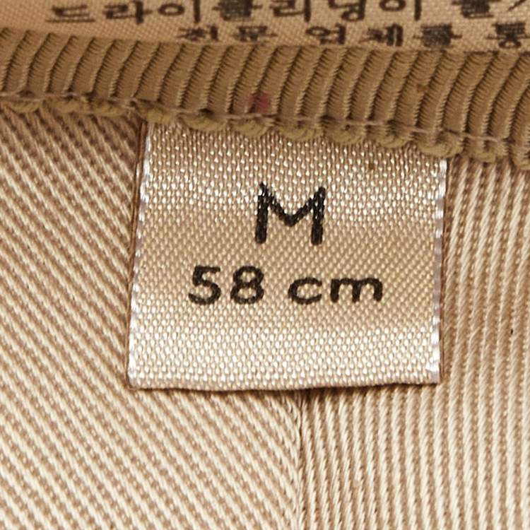 Pre Owned Gucci Beige GG Canvas Leather Trimmed Bucket Hat M