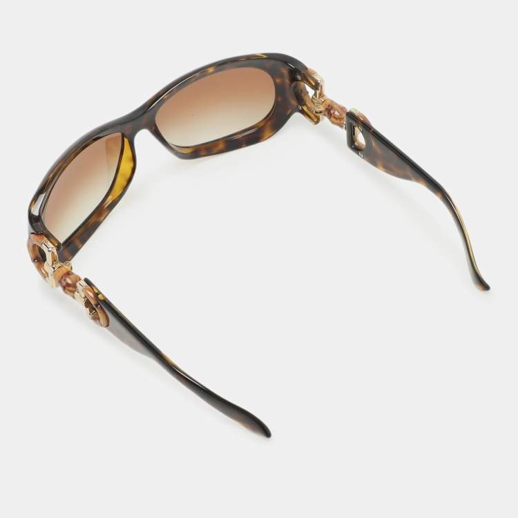 مملوكة مسبقًا Gucci Brown Havana/Grey Gradient GG 2970/S Bamboo Horsebit Sunglasses