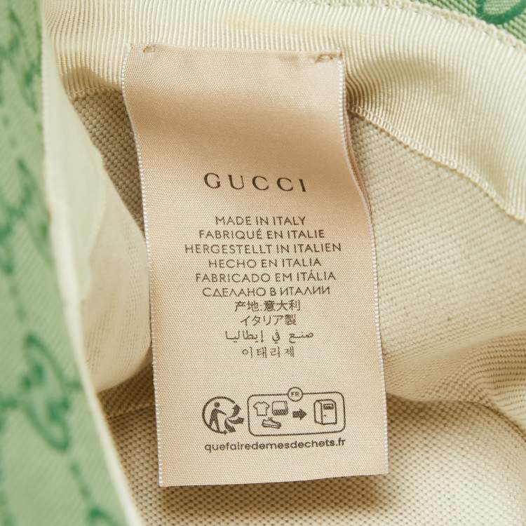 Pre Owned Gucci Green GG Canvas Wide Brim Hat L