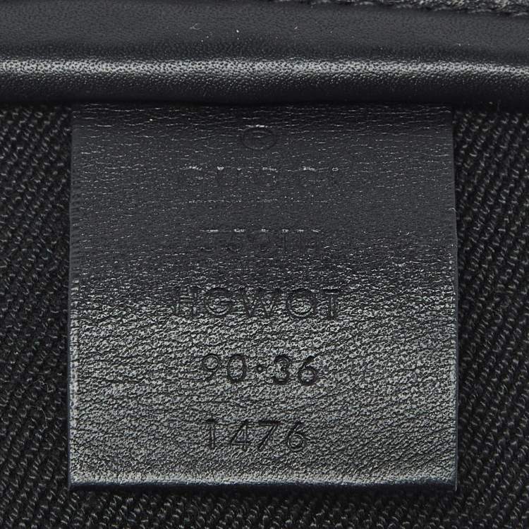 Pre Owned Gucci Black Elastic Crystal Embellished Plexiglass GG Marmont Belt 90 CM