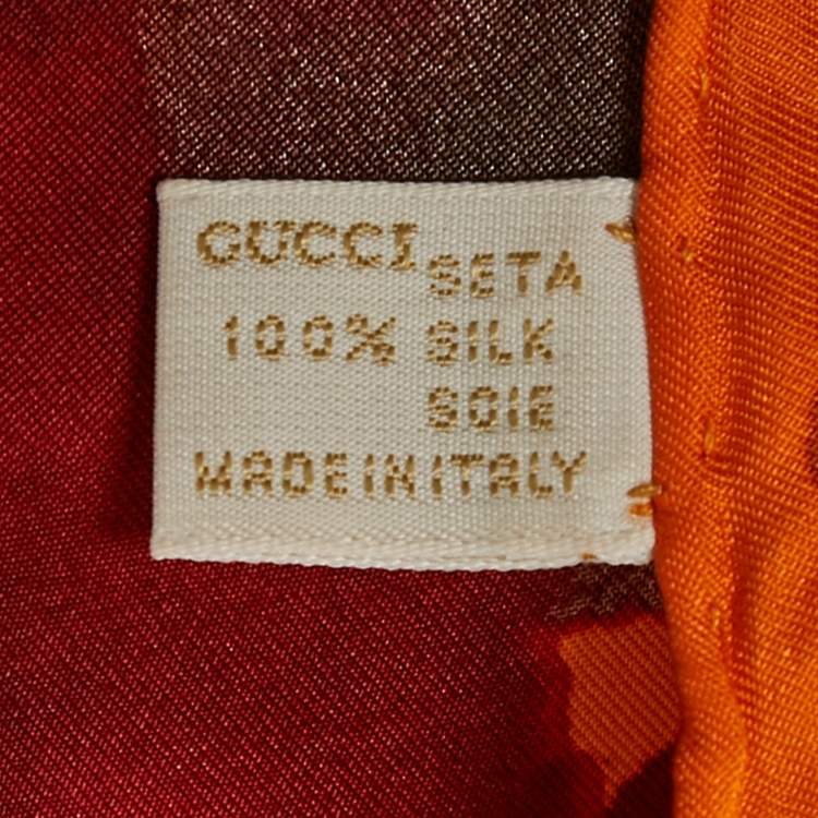 مملوكة مسبقًا وشاح غوتشي حرير مربع مطبوع برتقالي