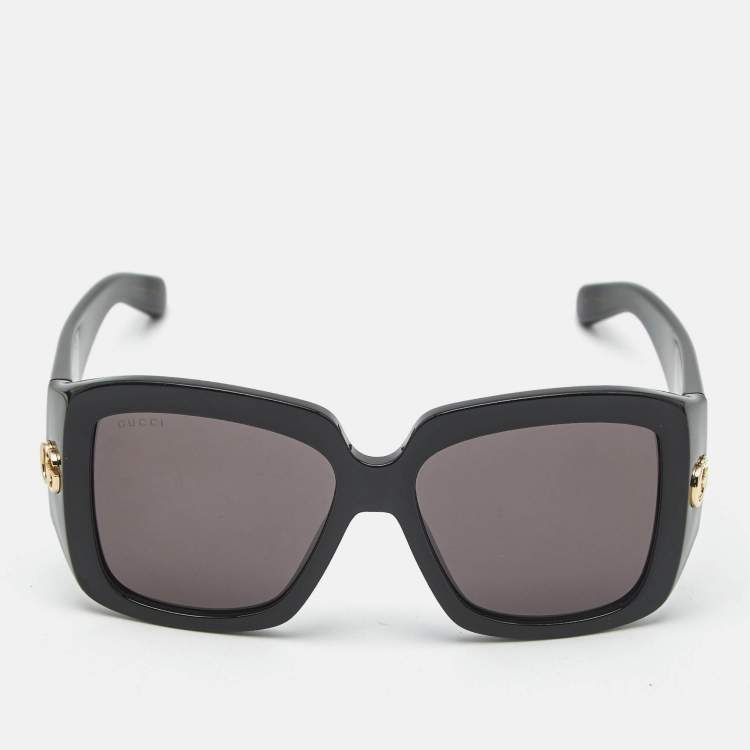 Pre Owned Gucci Black GG1402S Oversized Sunglasses