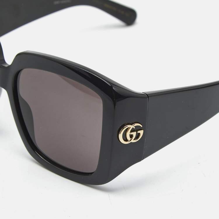 Pre Owned Gucci Black GG1402S Oversized Sunglasses