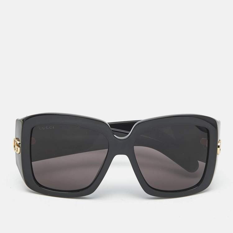 Pre Owned Gucci Black GG1402S Oversized Sunglasses